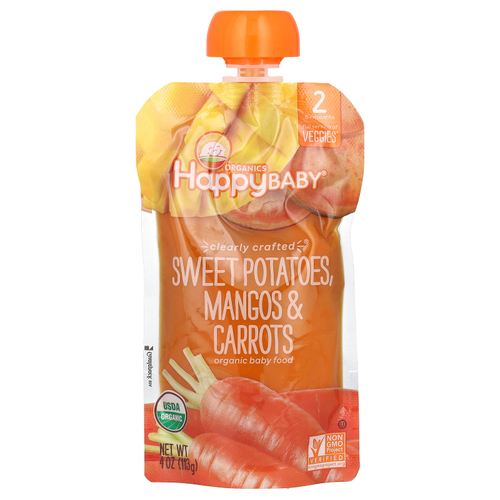 Happy Family Organics, Happy Baby®, органическое детское питание, для детей от 6 месяцев, батат, манго и морковь, 113 г (4 унции)