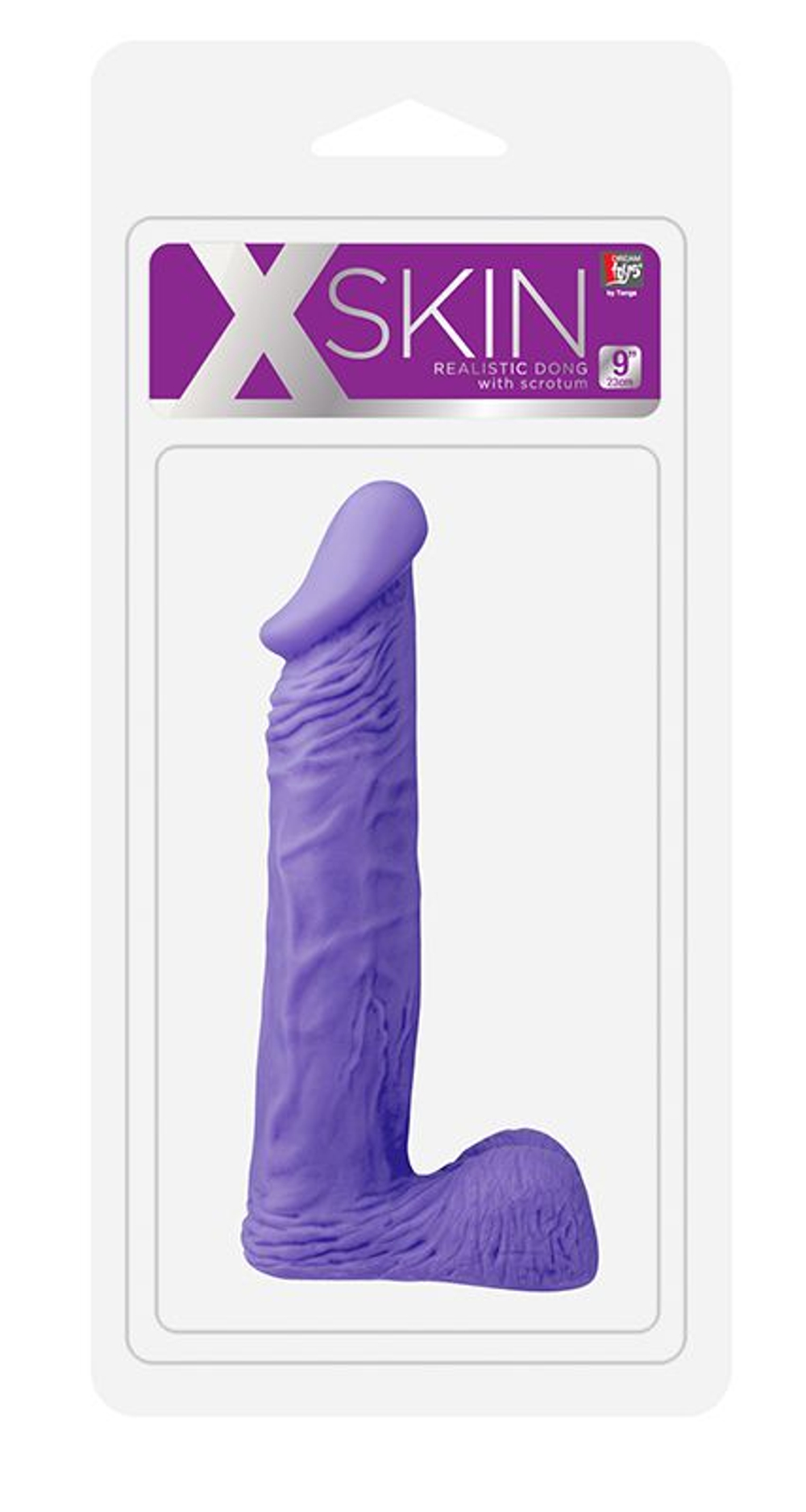 Фиолетовый фаллоимитатор большого размера XSKIN 9 PVC DONG - 23 см. (Цвет: фиолетовый)