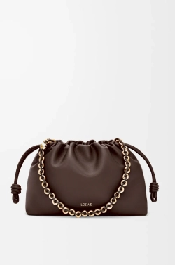 Loewe Сумка Flamenco среднего размера из мягкой кожи ягненка наппа, темно-каштановый