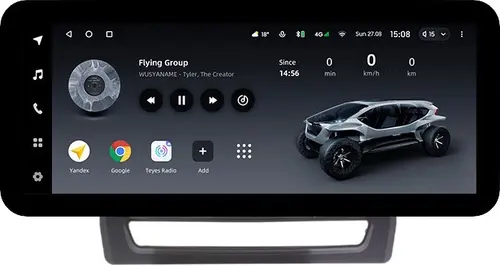 Магнитола для Mitsubishi ASX 2020+ (ШГУ 8", рамка тип 1) - Teyes LUX ONE ROUND монитор 12.3" 2K QLED на Android 10, Быстрая, CarPlay, 4G SIM-слот