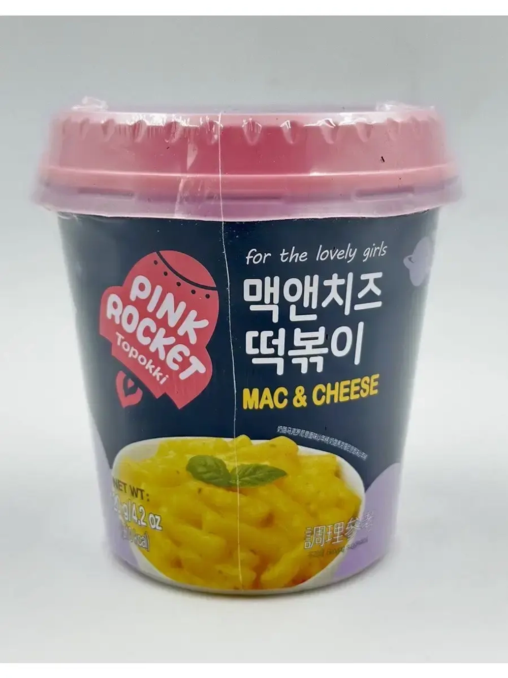 Токпокки Mac & Cheese, сырные  в стакане Pink Rocket 120г