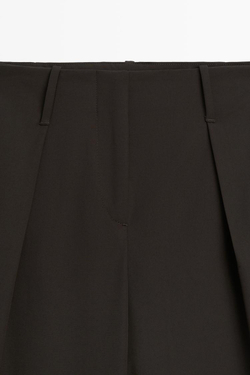 Massimo Dutti Брюки прямого кроя с декоративной строчкой - Limited Edition, коричневый