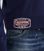 Хлопковый свитер college shetland pullover Dsquared2 - темно-синий(S71HA1217 S18366)