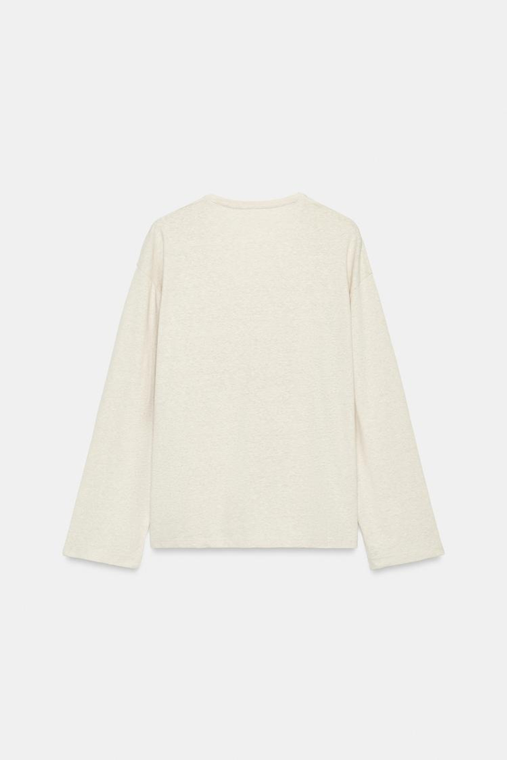 ZARA ФУТБОЛКА С V-ОБРАЗНЫМ ВЫРЕЗОМ, СЕРО-ДЫМЧАТЫЙ
