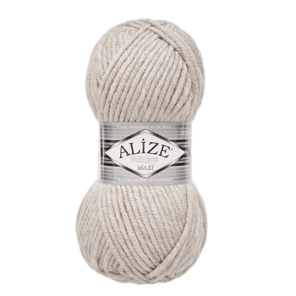 Пряжа Alize (Ализе) Superlana Maxi / уп.5 мот. по 100 г, 100м, 152 бежевый меланж A