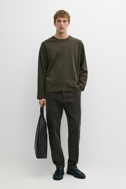 Massimo Dutti Зауженные вельветовые брюки, серый