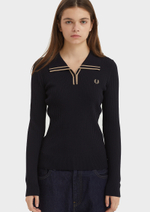 Рубашка-поло FRED PERRY Ribbed Knitted Polo Shirt