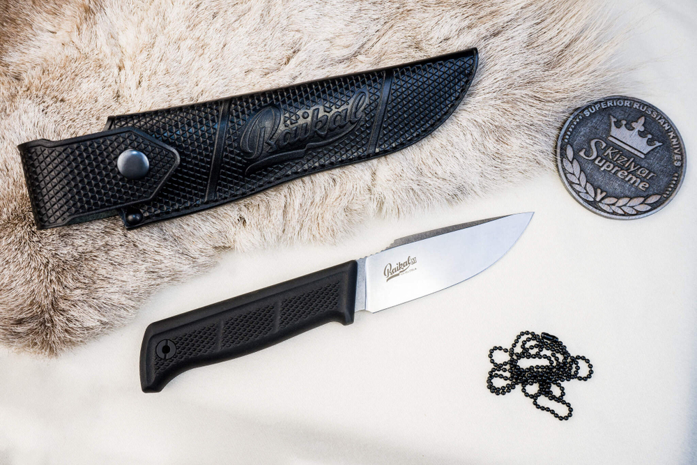 Туристический нож Baikal M AUS-10Co (Cryo) StoneWash Kraton