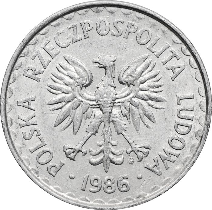 1 злотый 1986 Польша XF