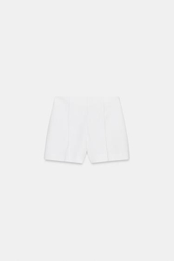 ZARA ШОРТЫ С ВЫСОКОЙ ПОСАДКОЙ, БЕЛЫЙ