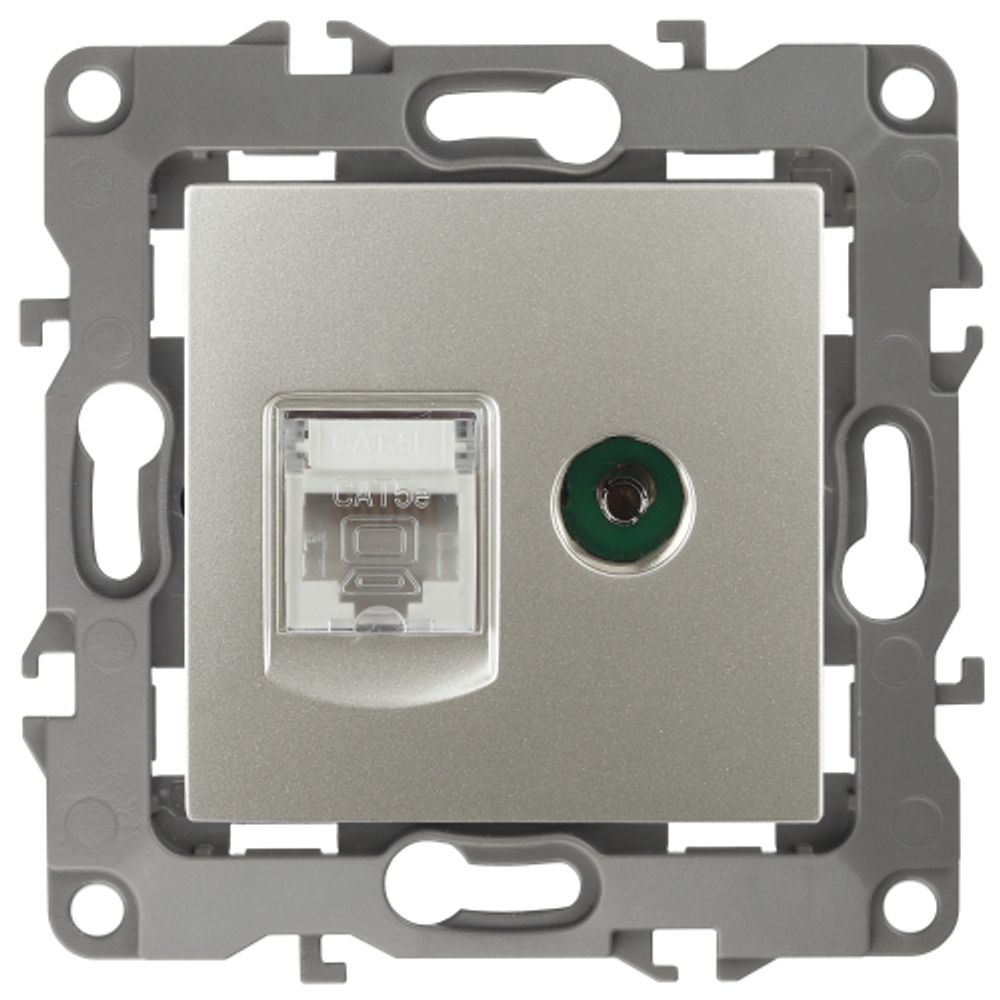 Розетка ЭРА Серия 12 12-3110-15 комбинированная RJ45+TV IP20 перламутр | Эра 12