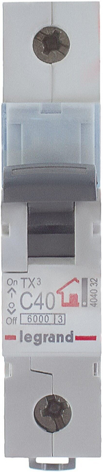 Автоматический выключатель Legrand TX3 C40A 1П 6000 404032