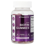 Vitamatic, веганские жевательные таблетки с биотином, со вкусом натуральной малины, 60 жевательных таблеток