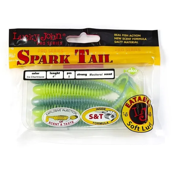 Виброхвост съедобный LJ pro series spark tail, 10,1 см, T57, набор 5 шт.