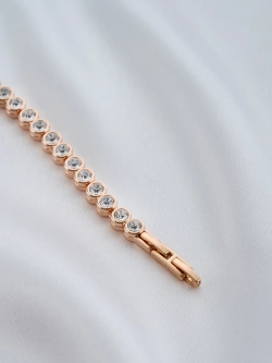 Браслет-дорожка Классик с белыми кристаллами Swarovski