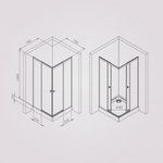 Душевое ограждение 80x80  см, без поддонс AM.PM X-Joy W94G-403-8080-MT1K