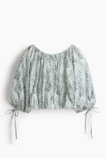 Блуза оверсайз со шнуровкой - H&M