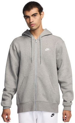 Мужская теннисная кофта Nike Club Full-Zip Fleece - серый
