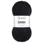 Пряжа Astra Premium (Астра Премиум) Джинс, (Jeans) / уп.4 мот. по 50 г, 135 м, 999 черный