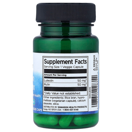 Swanson Vitamins, комплекс с лютеолином, 30 растительных капсул