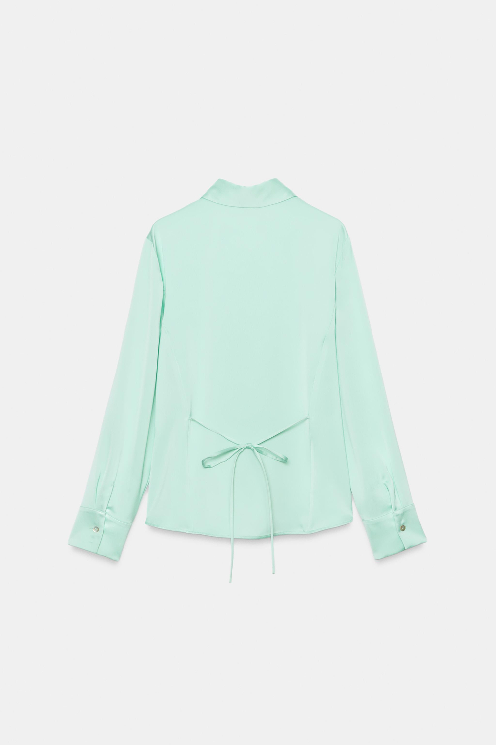 АТЛАСНАЯ РУБАШКА С ЗАВЯЗКОЙ НА СПИНЕ — ZARA