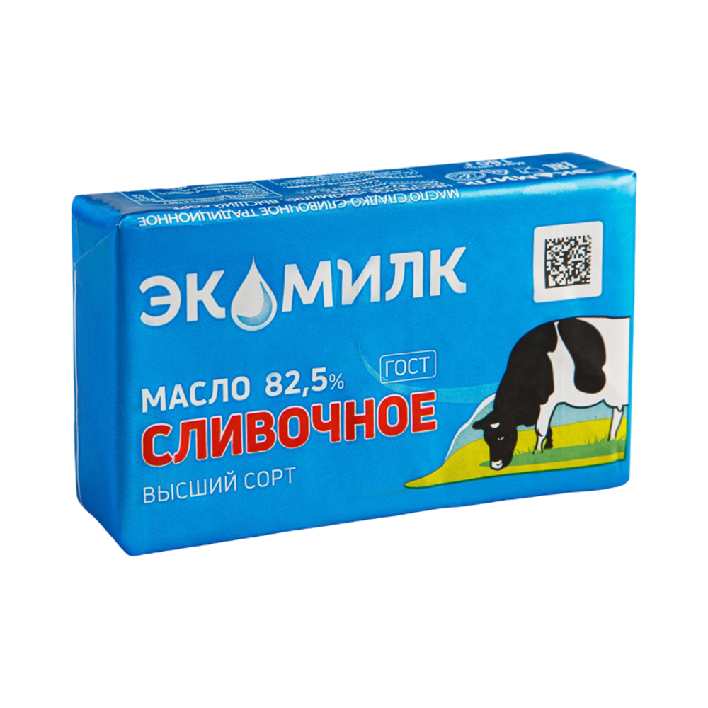 Масло Экомилк сливочное традиционное Высший сорт 82,5% 180г