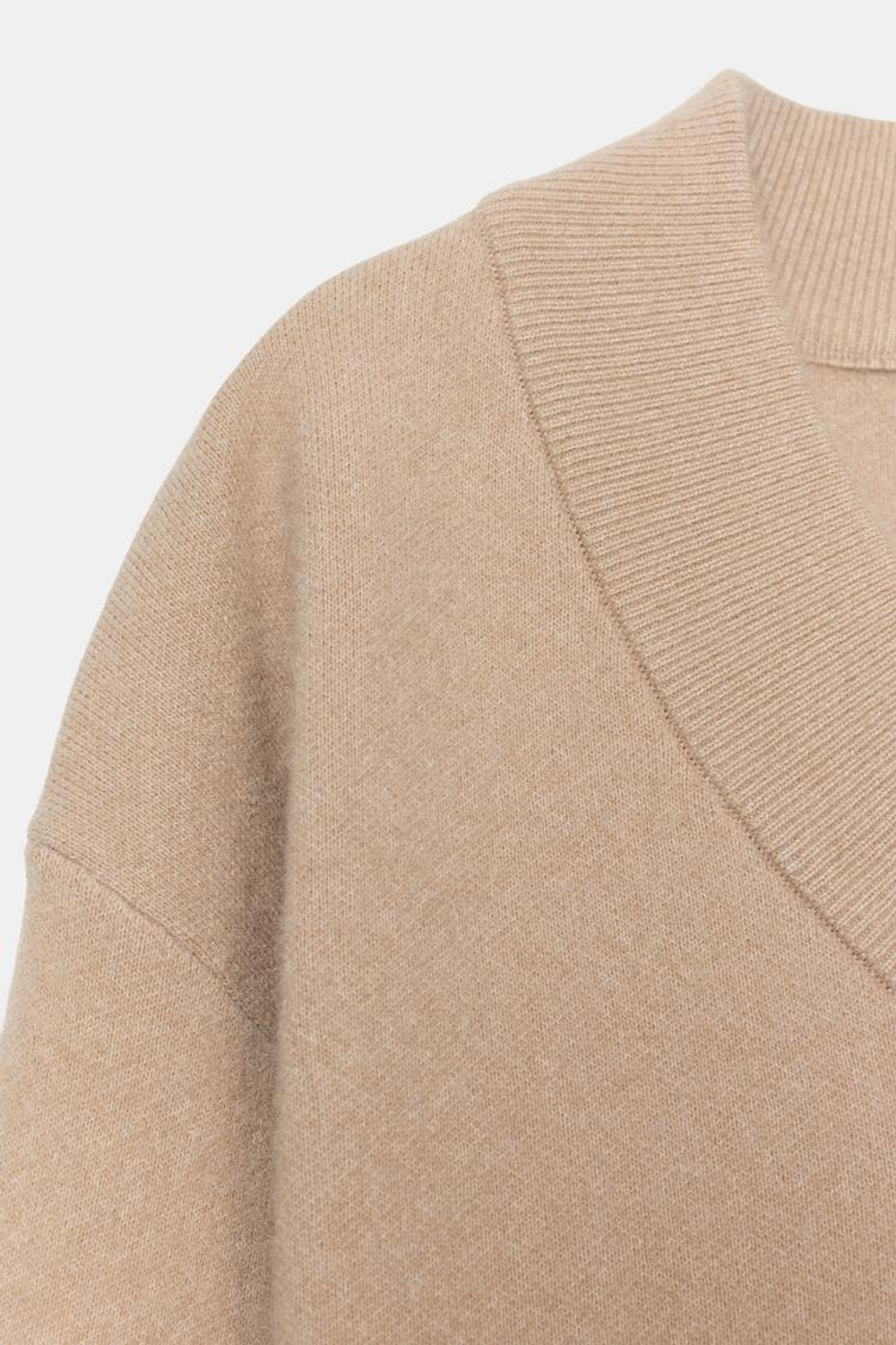 ZARA СВИТЕР ИЗ МЯГКОГО ТРИКОТАЖА, ПЕСОЧНЫЙ