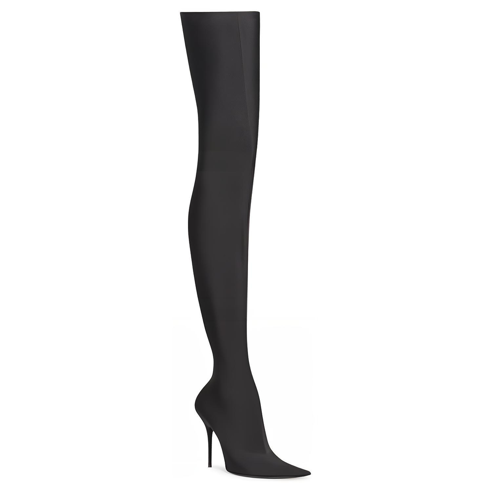 Balenciaga Knife 110mm Over The Knee Boots "Black Matte Spandex" Women"s
