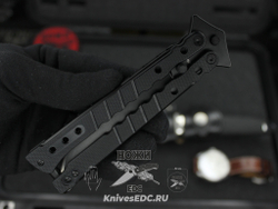 Складной нож НОКС Балисонг 203-440401 Black c клинком из стали 440C, рукоять G10