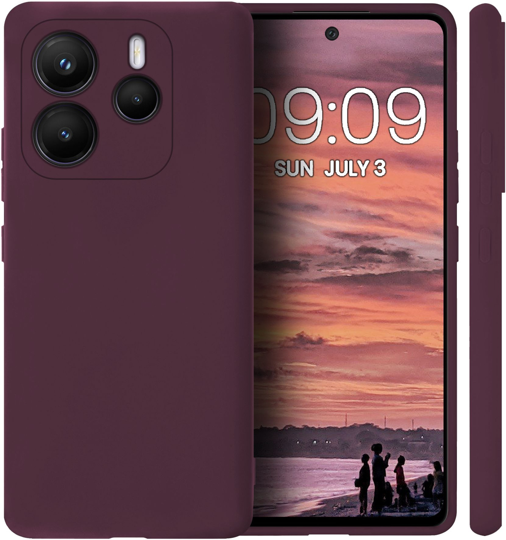 Мягкий Soft Touch чехол из силикона для XIAOMI REDMI NOTE 14 4G (не 5G!) с бархатной подкладкой