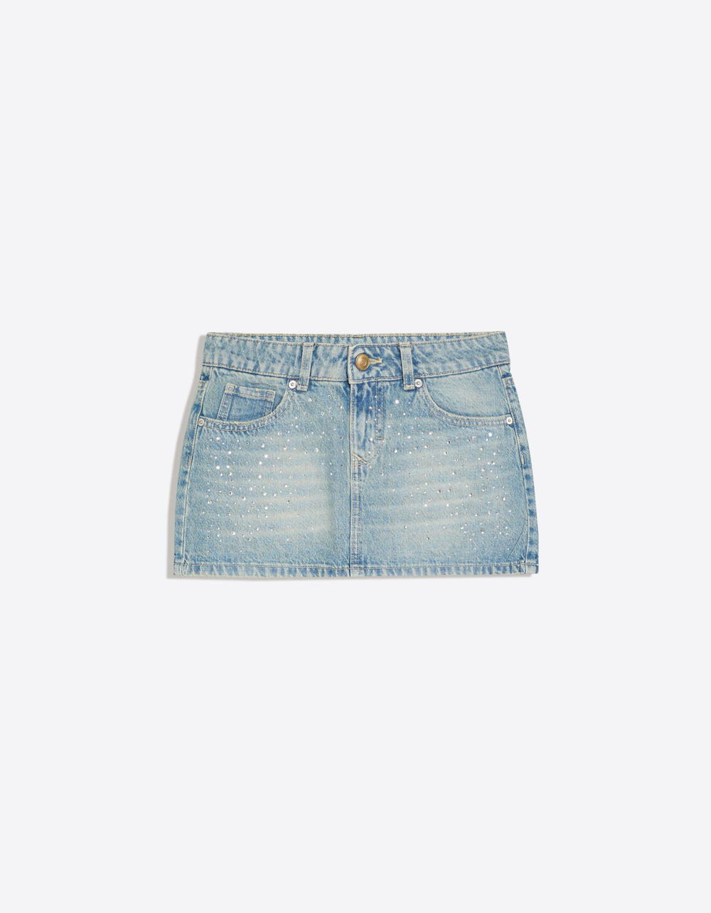 Женская джинсовая юбка со стразами - BERSHKA