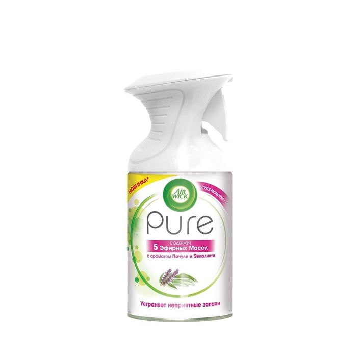 Освежитель воздуха аэрозольный Airwick "Pure. Пачули и Эвкалипт", сухое распыление, 250мл