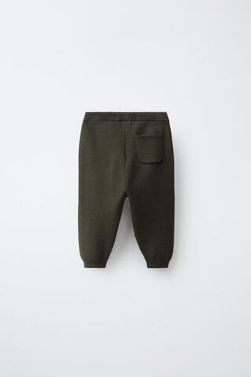ZARA ТРИКОТАЖНЫЕ БРЮКИ-ДЖОГГЕРЫ, ХАКИ