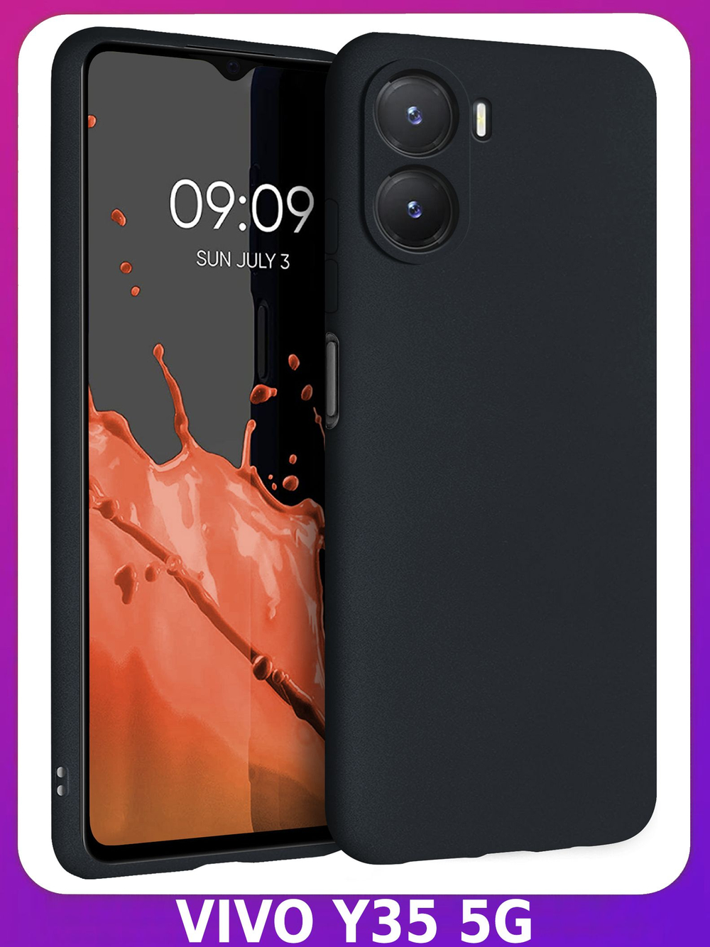 Мягкий Soft Touch чехол из силикона для VIVO Y35 5G с бархатной подкладкой