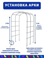 Арка садовая Агросфера длина 100 см из оцинкованной трубы