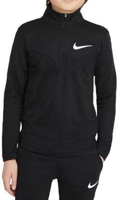 Футболка для мальчика теннисная Nike Dri-Fit Sport Poly 1/4 Zip Top B - черный