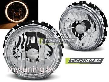 Передние фары внешние VW Golf 1 angel eyes chrome