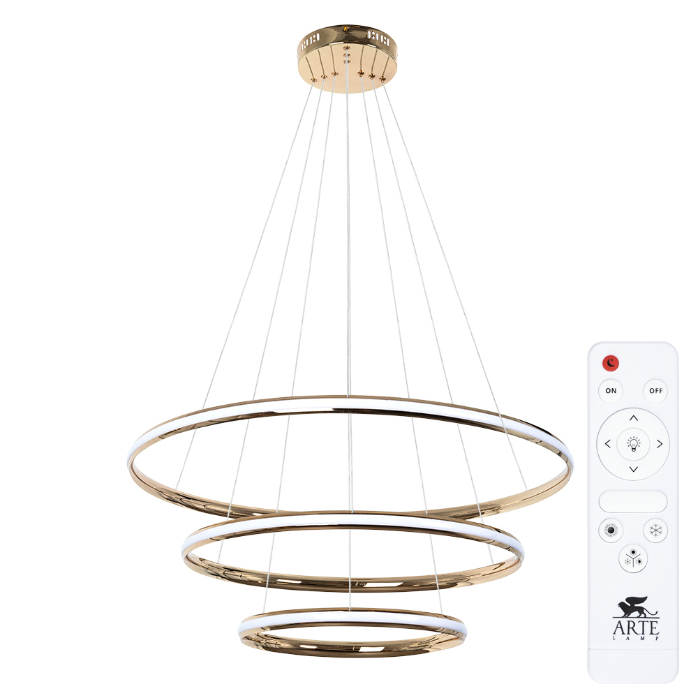 Подвесная светодиодная люстра Arte Lamp MERIDIANA A2198SP-3GO