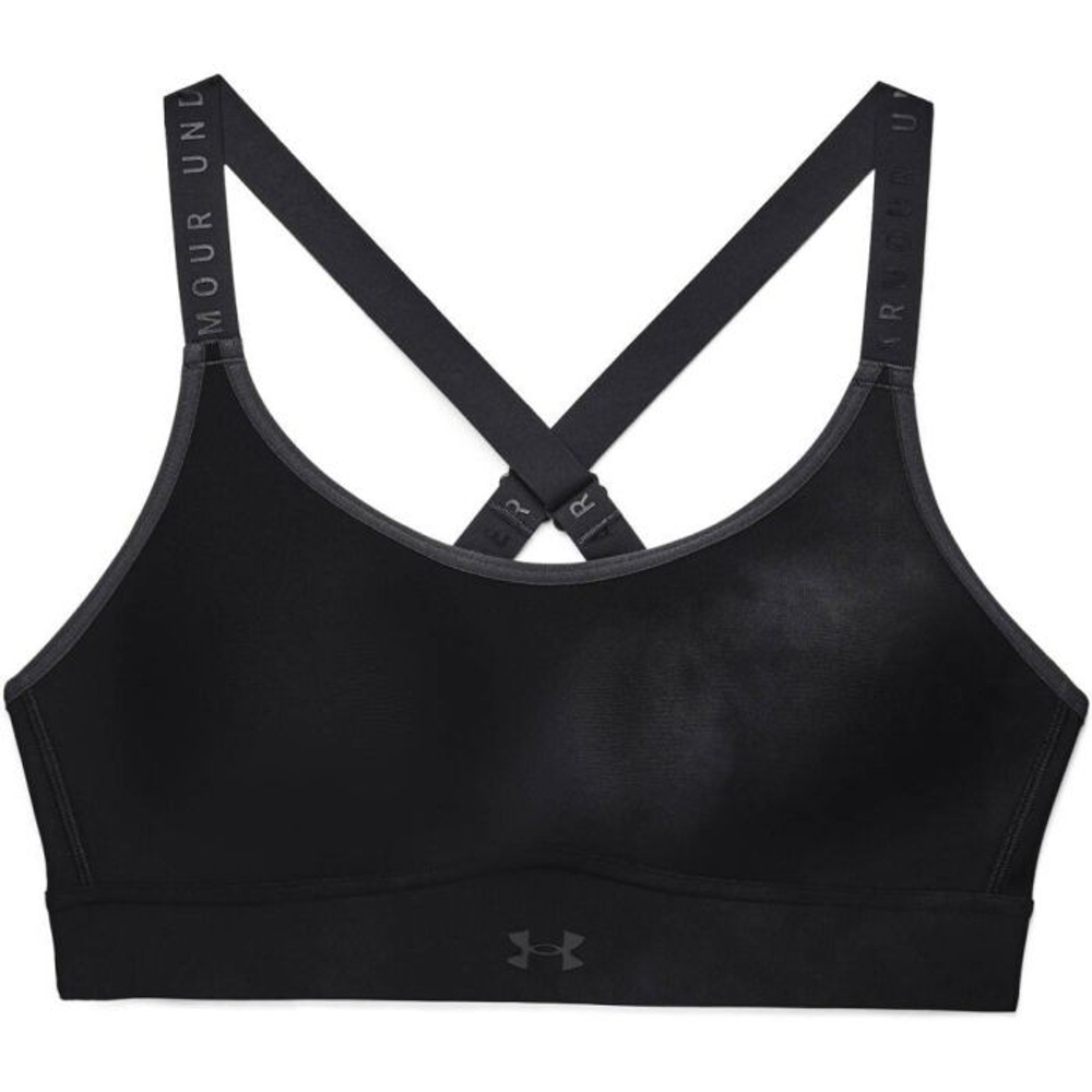 Теннисный бюстгальтер Under Armour Womens Infinity Mid Printed Bra - black