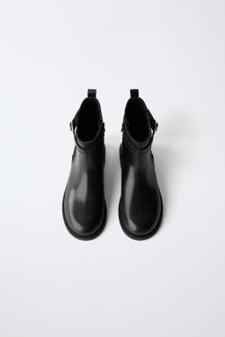 ZARA БОТИНКИ С ПРЯЖКОЙ, ЧЕРНЫЙ