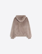 Мужская двусторонняя куртка из искусственного меха с капюшоном - BERSHKA