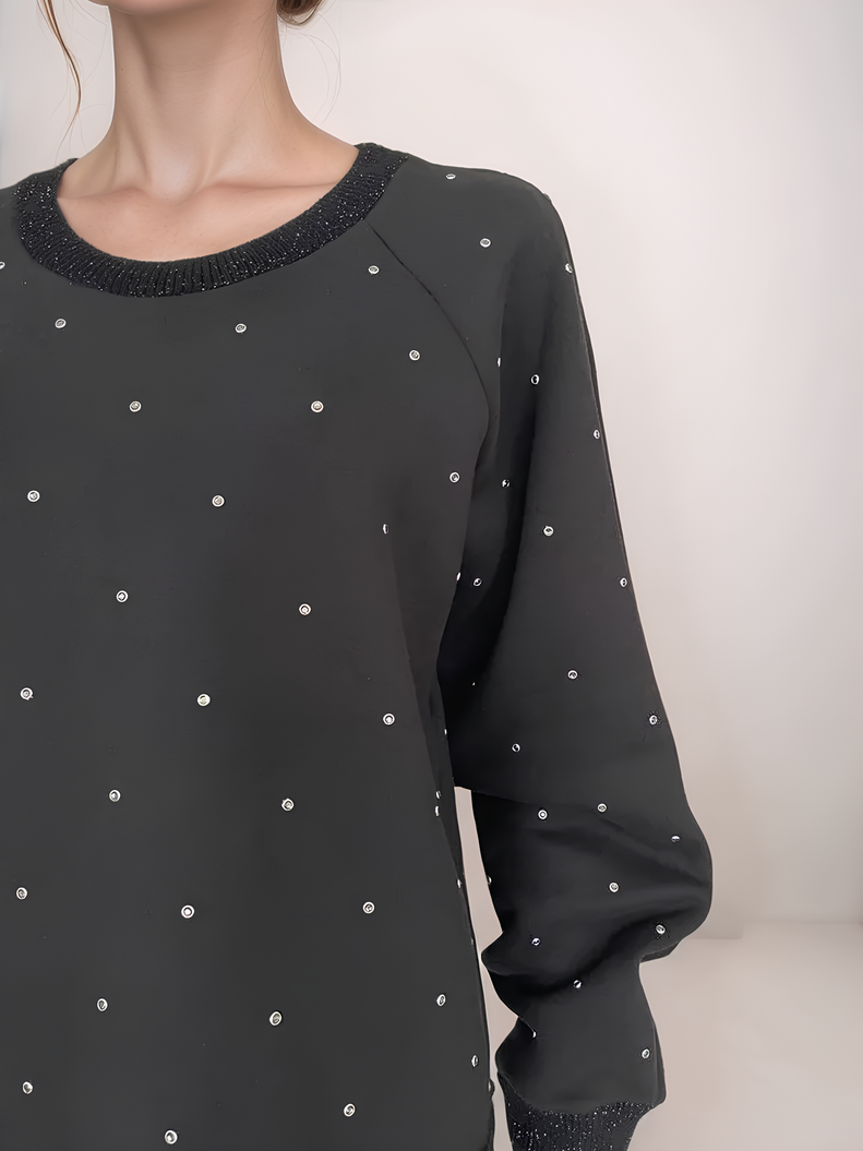 Толстовка из хлопка с кристаллами Max Mara