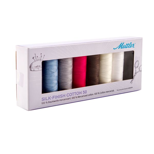 Нитки швейные (набор) Mettler Silk Finish в подарочной упаковке, 8 катушек, 1 шт