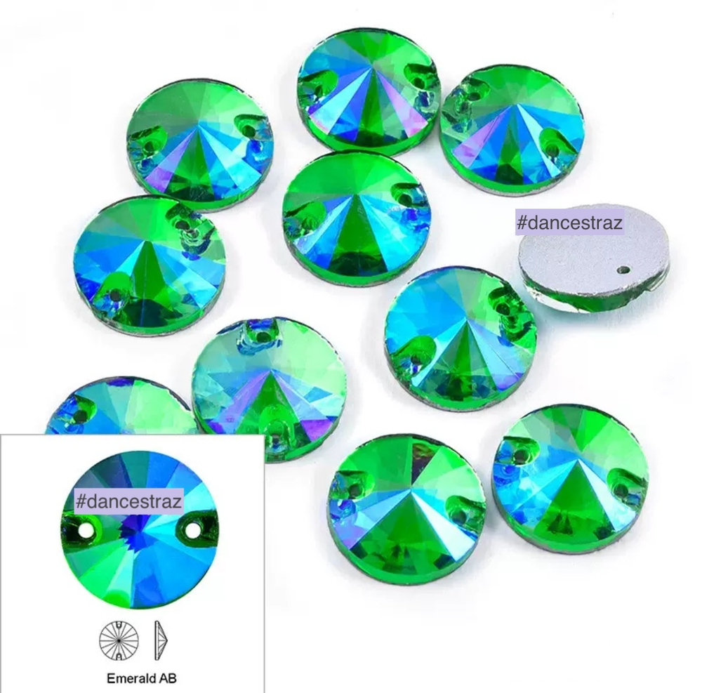 Стразы пришивные, Rivoli, Light Peridot AB, A3-P47, 18mm, (20 ea/pkg), (F2)