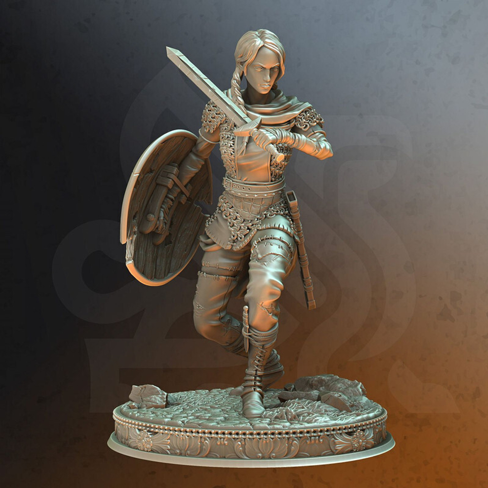 Человек Воин Паладин Варвар Файтер Рыцарь миниатюра для dnd, днд, pathfinder, фентези, Настольная игра, НРИ, Варгейм, РПГ