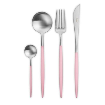 Набор столовых приборов на 6 персон 24 предмета Cutipol Goa matte pink в подарочной упаковке