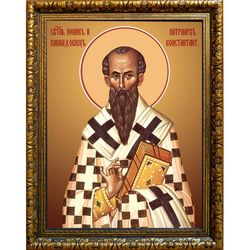 Иоанн II Каппадокиец Святитель патриарх Константинопольский. Икона на холсте.