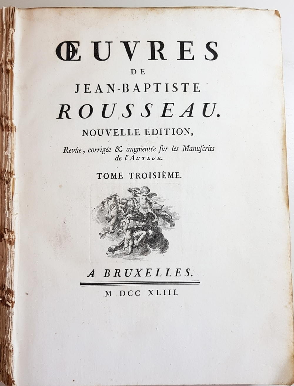 "Oeuvres de Jean-Baptiste Rousseau. Tome 1, 2, 3".