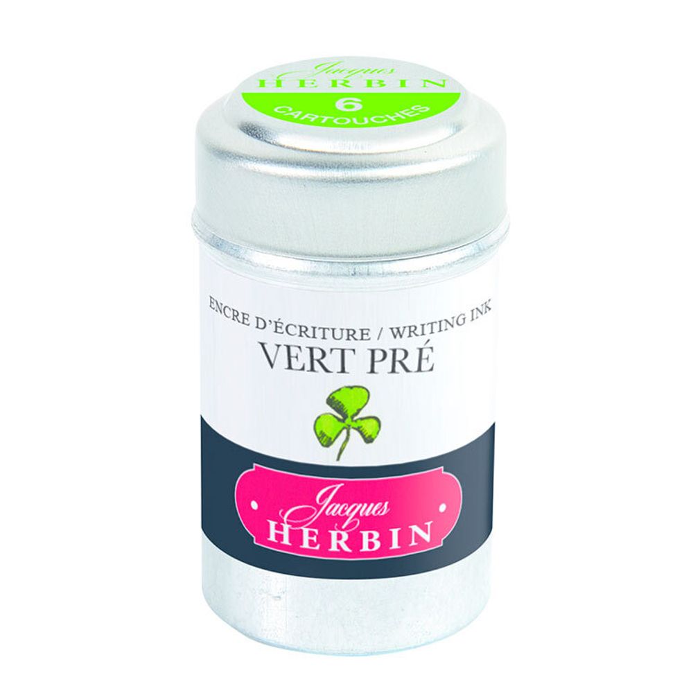 Картриджи для ручки Herbin Vert pré салатовые 6 шт (20131T)