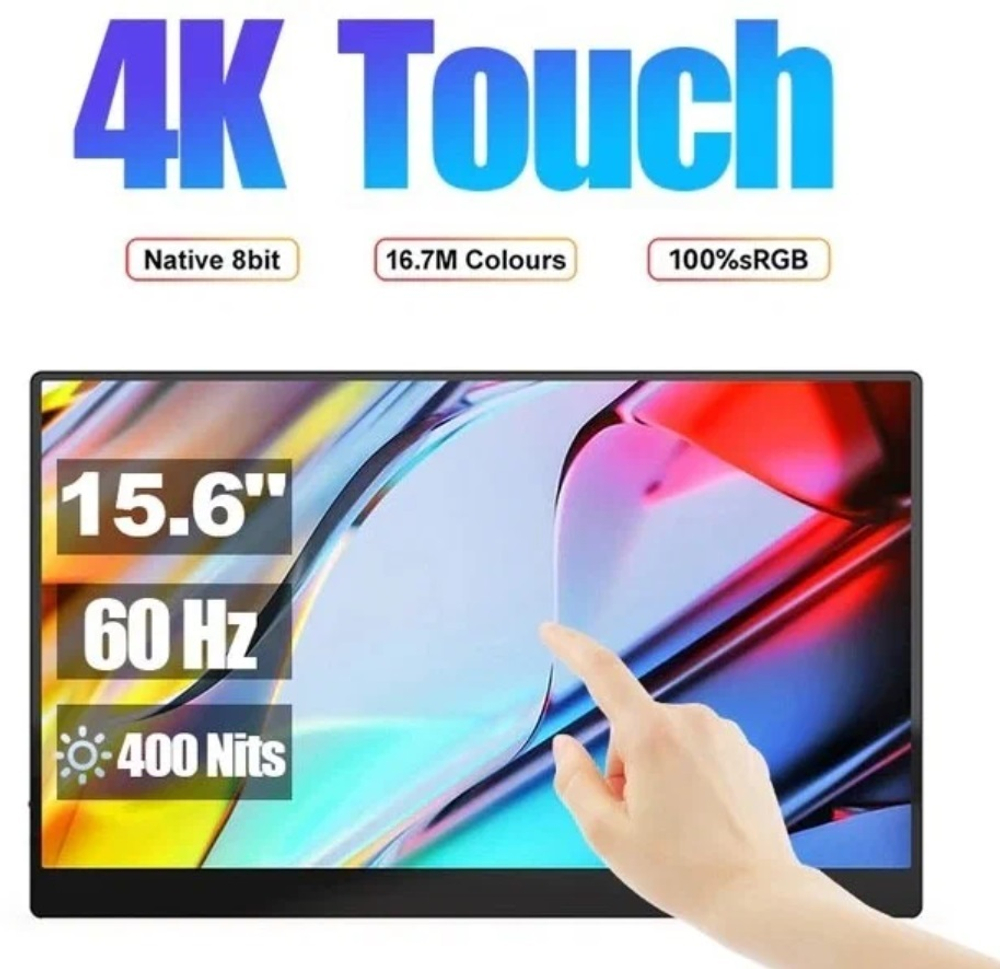 15.6" Портативный сенсорный монитор с магнитным чехлом 156UCT 4К IPS 3840х2160, 60 Гц